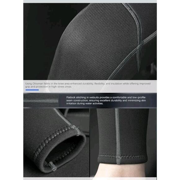 NWT Hevto Men Wetsuits 3/2mm Neoprene Wet Suit Back Front Zip XXL - Picture 10 of 10